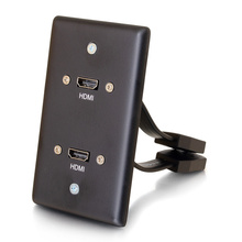 Dual HDMI® Pass Through Single Gang Wall Plate - Black Dual HDMI® Pass Through Single Gang Wall Plate - Black