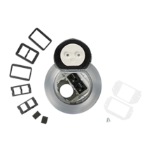 4In Prewired Surface Dual Service Controlled Receptacle Poke-Thru Brushed Aluminum 4In Prewired Surface Dual Service Controlled Receptacle Poke-Thru Brushed Aluminum