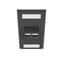 SINGLE GANG KEYSTONE ANGLED FACEPLATE, 2 PORT, BLACK