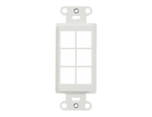 6-Port Decorator Outlet Strap, White 6-Port Decorator Outlet Strap, White