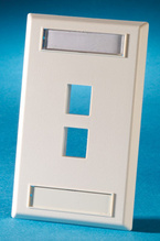 SINGLE GANG KEYSTONE FACEPLATE, 2 PORT, CLOUD WHITE SINGLE GANG KEYSTONE FACEPLATE, 2 PORT, CLOUD WHITE