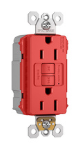 PlugTail® Specification Grade Tamper-Resistant 15A Duplex Self-Test GFCI Receptacles with SafeLock® Protection, Red