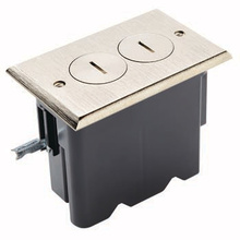Discontinued - Rectangular Outlet Floor Box Kit - Nickel