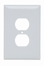 Jumbo 1-Gang Thermoset Wall Plate, 1 Duplex Receptacle Opening, White Jumbo 1-Gang Thermoset Wall Plate, 1 Duplex Receptacle Opening, White
