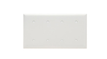 4-Gang Thermoset Wall Plate, Blank, Strap Mounted, White 4-Gang Thermoset Wall Plate, Blank, Strap Mounted, White