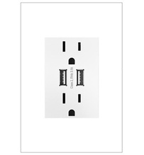 adorne® 3.1A Dual USB Outlet Module, Type A, Plus-Size, White adorne® 3.1A Dual USB Outlet Module, Type A, Plus-Size, White