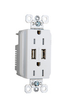 3.1A Spec Grade USB Outlet, Type A, 15A, Tamper-Resistant, White 3.1A Spec Grade USB Outlet, Type A, 15A, Tamper-Resistant, White