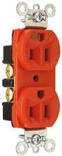 Isolated Ground Heavy Duty Spec Grade Receptacles, Back and Side Wire, 15A, 250V, Orange
