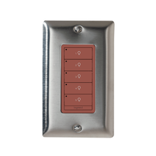 Wattstopper PLUS Wireless Slim Switch, 5B 0R, Red