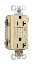 Hospital Grade Audible Alarm Tamper-Resistant 20A Duplex Self-Test GFCI Receptacles with SafeLock® Protection, Ivory