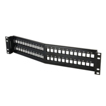 TechChoice Flat - Standard Density Patch Panel - 48 Ports / Front-Loading Keystone patch panel with Removable Bezels / Label/Icon Field - 2RU WHITE