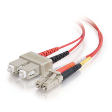 6.6ft (2m) LC-SC 62.5/125 OM1 Duplex Multimode Fiber Optic Cable - Plenum CMP-Rated - Red 6.6ft (2m) LC-SC 62.5/125 OM1 Duplex Multimode Fiber Optic Cable - Plenum CMP-Rated - Red