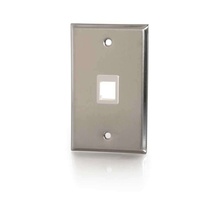 One Port Keystone Single Gang Wall Plate - Stainless Steel (TAA Compliant) One Port Keystone Single Gang Wall Plate - Stainless Steel (TAA Compliant)