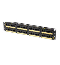 CLARITY CAT6A 48 PORT FLAT PANEL, 110/6PORT, T568A/B, 2RU, Black CLARITY CAT6A 48 PORT FLAT PANEL, 110/6PORT, T568A/B, 2RU, Black
