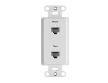 Pre-Configured 2-Port Strap, Phone-Data, White Pre-Configured 2-Port Strap, Phone-Data, White