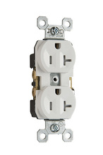 20A 125V Commercial Grade Tamper-Resistant Duplex Receptacle, White 20A 125V Commercial Grade Tamper-Resistant Duplex Receptacle, White