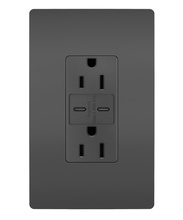 Discontinued - Discontinued - radiant® 15A Tamper-Resistant Ultra-Fast USB Type C/C Outlet, Black