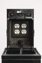 Exterior Box Cover Assembly, 2 NEMA 5-20R Locking Receptacles (2 Circuits), Black (COVER ONLY) Exterior Box Cover Assembly, 2 NEMA 5-20R Locking Receptacles (2 Circuits), Black (COVER ONLY)