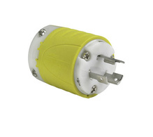 20A NEMA Plug L520 - Yellow Back, White Front Body, Corrosion-Resistant 20A NEMA Plug L520 - Yellow Back, White Front Body, Corrosion-Resistant