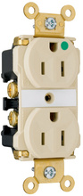 15A 125V Extra Heavy Duty Hospital-Grade LED Illuminated Face Duplex Receptacle, Back and Side Wire, Ivory 15A 125V Extra Heavy Duty Hospital-Grade LED Illuminated Face Duplex Receptacle, Back and Side Wire, Ivory
