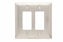 Jumbo 2-Gang 302/304 Stainless Steel Wall Plate, Decorator Openings