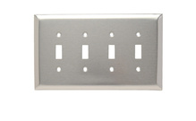 Jumbo 4-Gang 302/304 Stainless Steel Wall Plate, Toggle Switch Openings Jumbo 4-Gang 302/304 Stainless Steel Wall Plate, Toggle Switch Openings