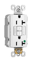 PlugTail® Hospital Grade Tamper-Resistant 20A Duplex Self-Test GFCI Receptacles with SafeLock® Protection and Night Light, White PlugTail® Hospital Grade Tamper-Resistant 20A Duplex Self-Test GFCI Receptacles with SafeLock® Protection and Night Light, White