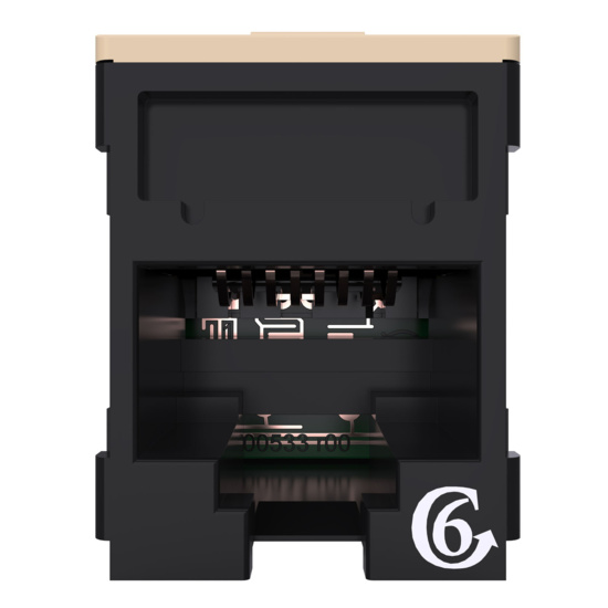 HDJSN6-00 Black Cat6 SNAP Jack Straight Front View