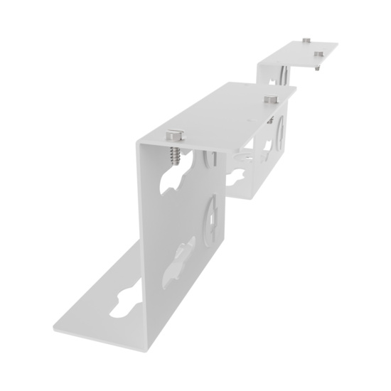 Assembled Tilted Rear Left - Mighty Mo 20 PDU Mounting Brackets, Rack Mount, 2 Deep, 1 Wide, White (MM20PDUMB2D1W-W)