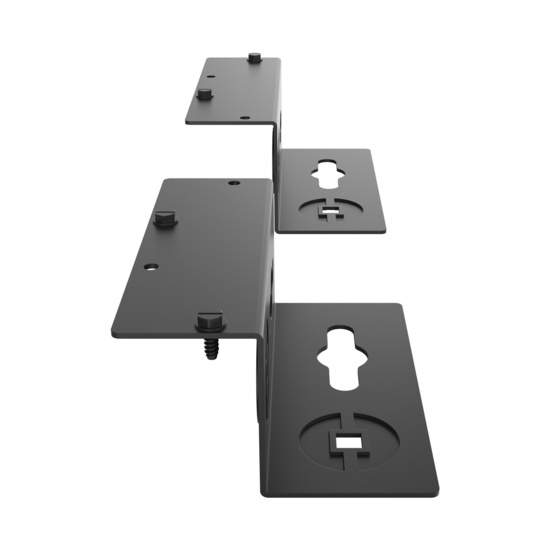 Assembled Tilted Front - Mighty Mo 20 PDU Mounting Brackets, Rack Mount, 1 Deep, 1 Wide, Black (MM20PDUMB1D1W-B)