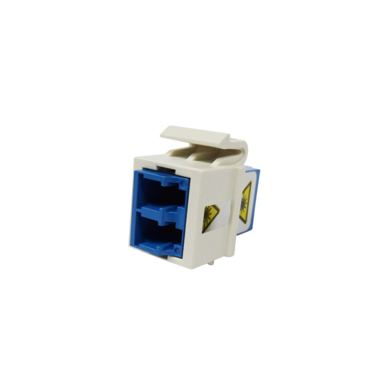 fiber Keystone module, Blue adapter, Fog White Housing