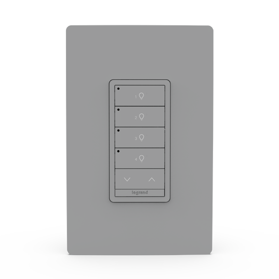 Grey Wattstopper PLUS 4 Button 1 Rocker Switch