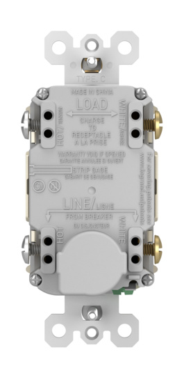 radiant® 20A Dead-Front AFCI Receptacle, Light Almond