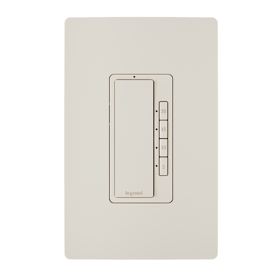 radiant 4-button countdown timer switch in light almond