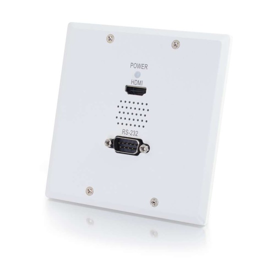HDMIÂ® HDBaseT and Serial RS232 over Cat5 Extender Double Gang Wall Plate Receiver