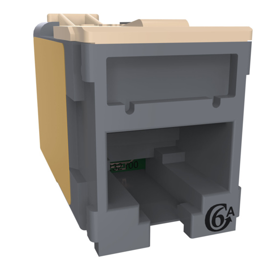 HDJSN6A-78 Dark Gray Cat6A SNAP Jack  Front Angled Right View