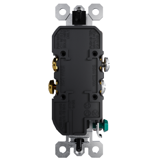 external pressure plated receptacle in brown wall plate