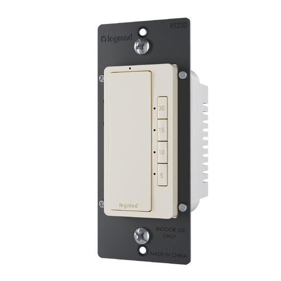 radiant 4-button countdown timer switch in light almond