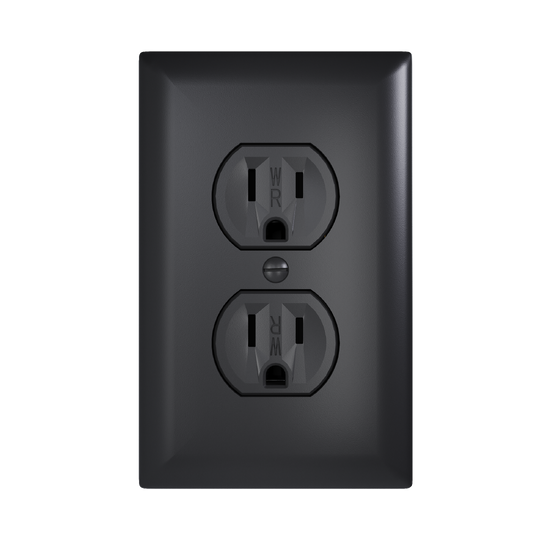 external pressure plated receptacle in black