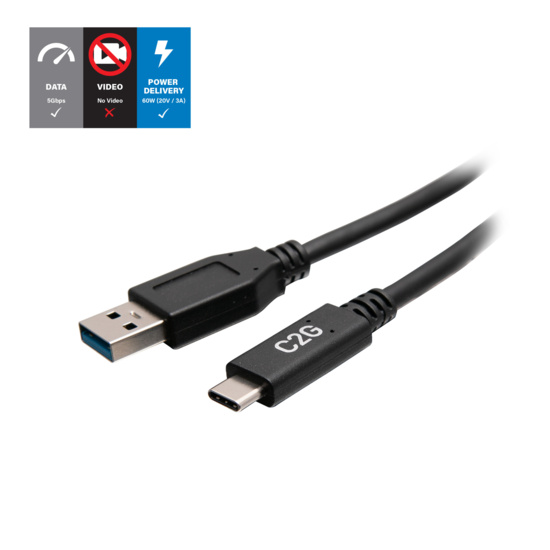 USB-C® Male to USB-A Male Cable - USB 3.2 Gen 1 (5Gbps)
