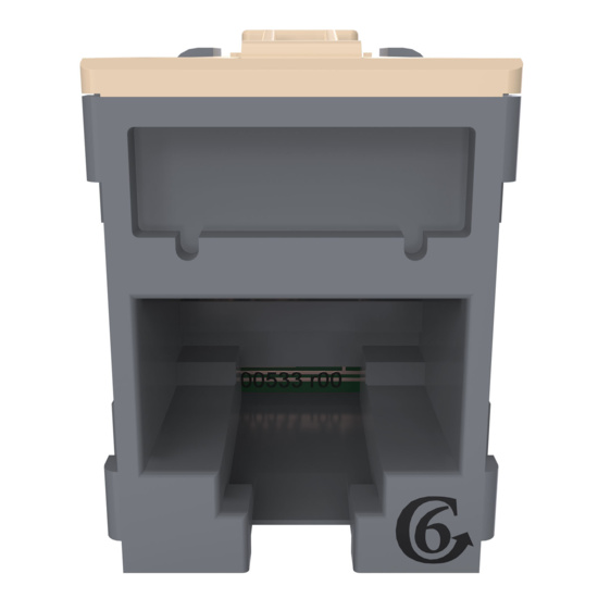 HDJSN6-78 Dark Gray Cat6 SNAP Jack Straight Front Angle Down View