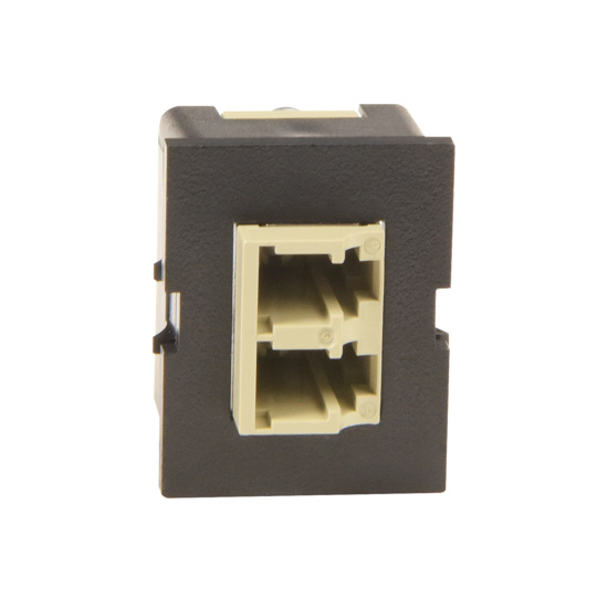 beige LC Duplex with black housing