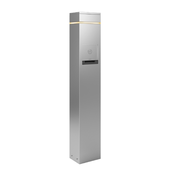 Charging Station with 3000K Accent Light - Silver - Angled View