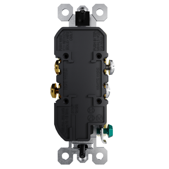 external pressure plated receptacle in light almond