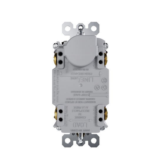 radiant® Tamper-Resistant Hospital Grade Dual Function 20A Duplex Self-Test AFCI/GFCI receptacle, Brown