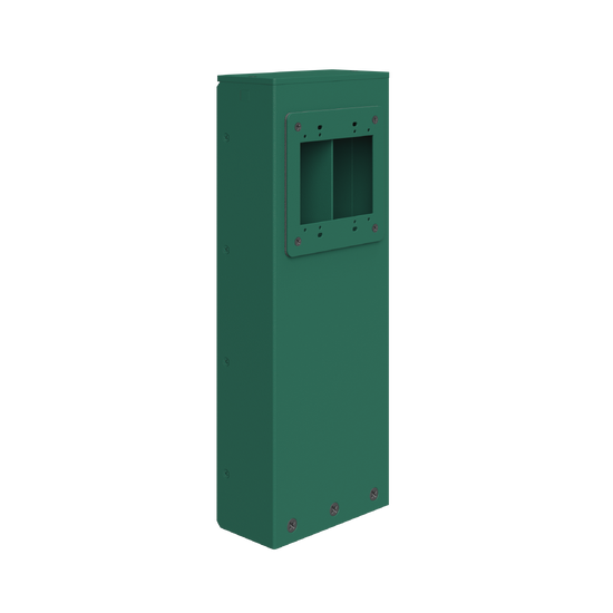 Power Pedestal 2-Gang with Divider, Green