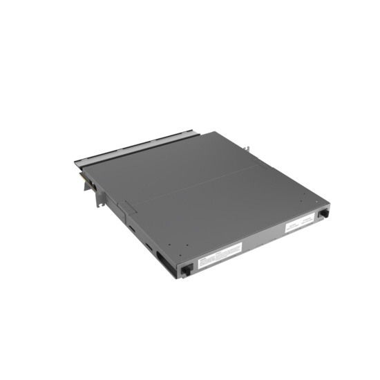 Front Door Open, Angled Down, Rear View of 1U Q-series HD Magnesium Fiber Enclosure (EQ01U-KHL-M)