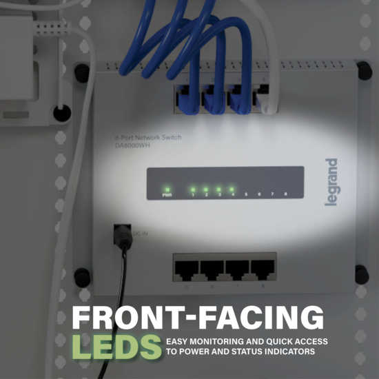 On-Q 8-Port Switch: 4-Port Network, 4-Port PoE