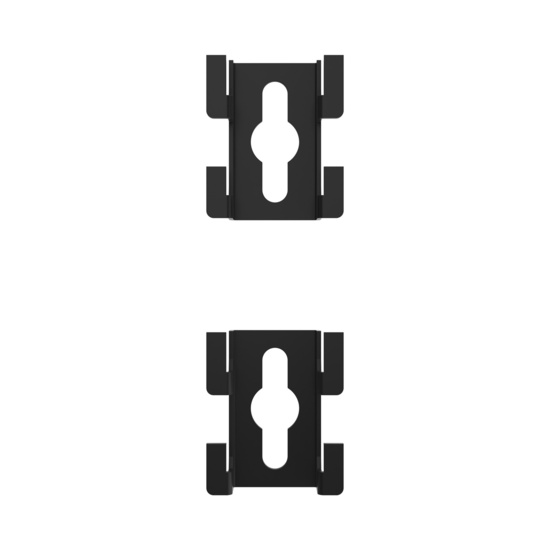 Assembled Tilted Front Left - Mighty Mo 20 PDU Mounting Brackets, Cage Mount, 1 Wide, Black (MM20PDUMBVM1W-B)