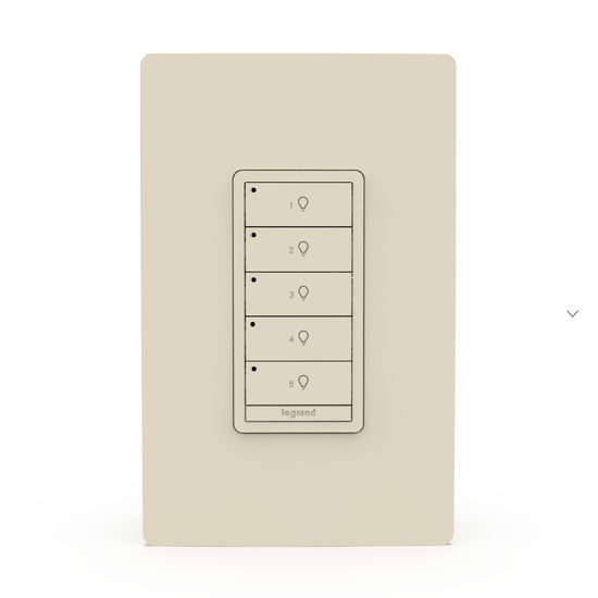 Light Almond Wattstopper PLUS 5 Button Switch